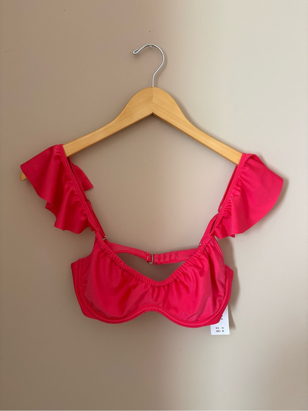 Abercrombie & Fitch Stylish Pink Underwire Crop Bikini Top - Sz S NWTS - Picture 2 of 5
